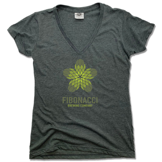 FIBONACCI BREWING COMPANY | LADIES V-NECK | COLOR LOGO