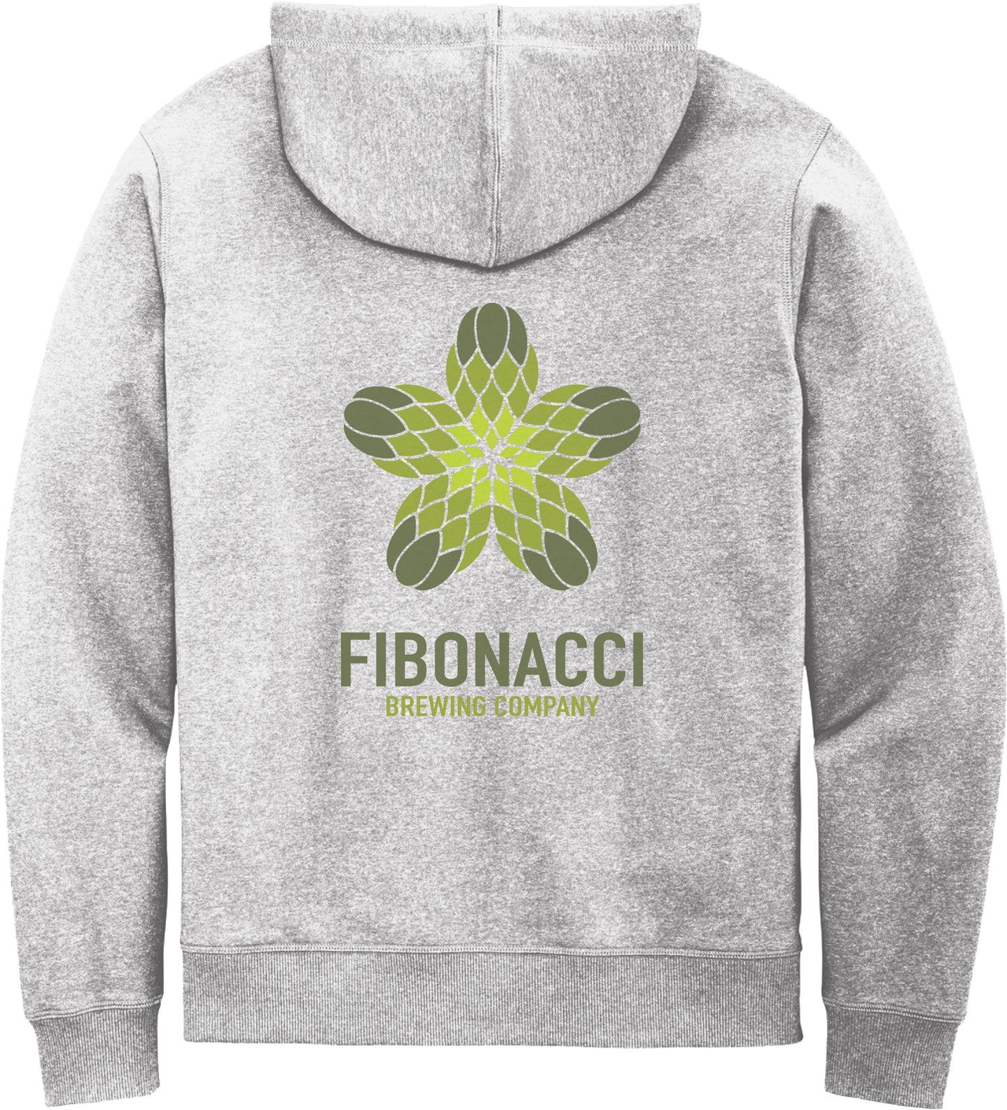 FIBONACCI BREWING COMPANY | LIGHT GRAY ZIP HOODIE | COLOR LOGO