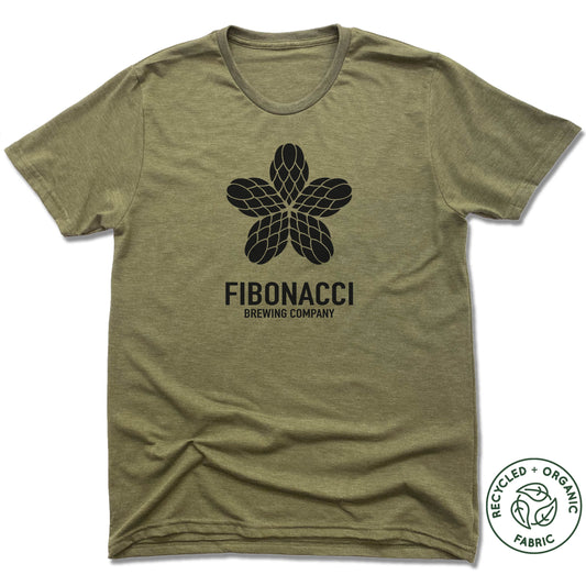 FIBONACCI BREWING COMPANY | UNISEX OLIVE Recycled Tri-Blend | BLACK LOGO