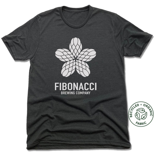FIBONACCI BREWING COMPANY | UNISEX BLACK Recycled Tri-Blend | WHITE LOGO