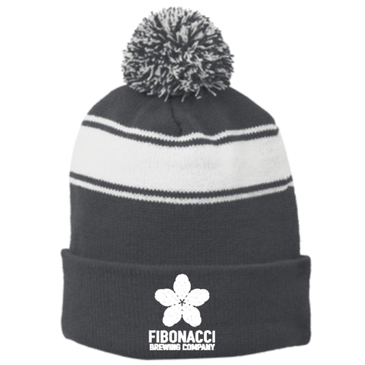 FIBONACCI BREWING COMPANY | Pom Beanie | WHITE LOGO