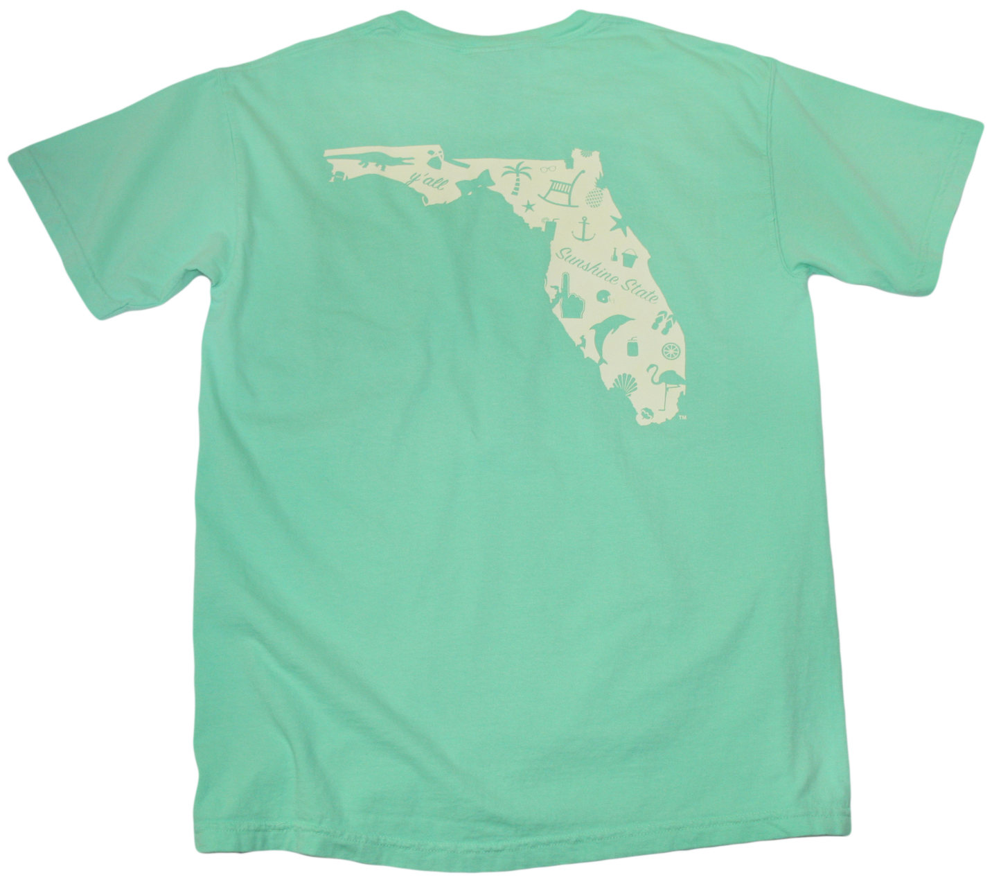 FLORIDA MINT GREEN POCKET TEE | OUTLINE | PALE YELLOW