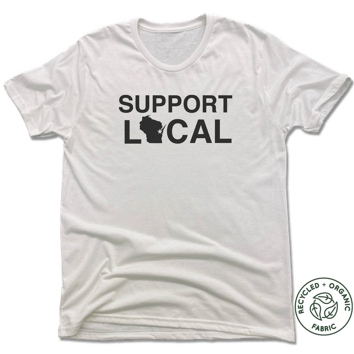 SUPPORT LOCAL | UNISEX WHITE Recycled Tri-Blend | GREEN BAY