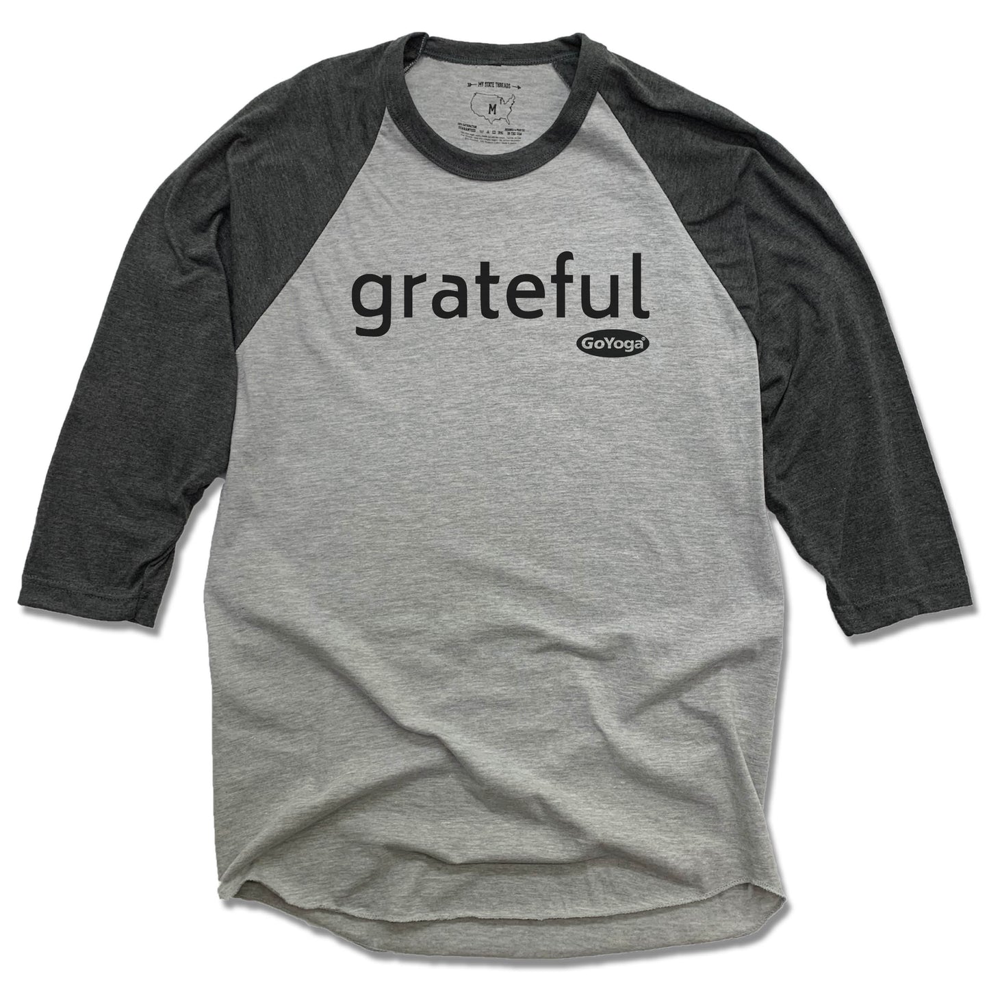 GO YOGA | GRAY 3/4 SLEEVE | GRATEFUL