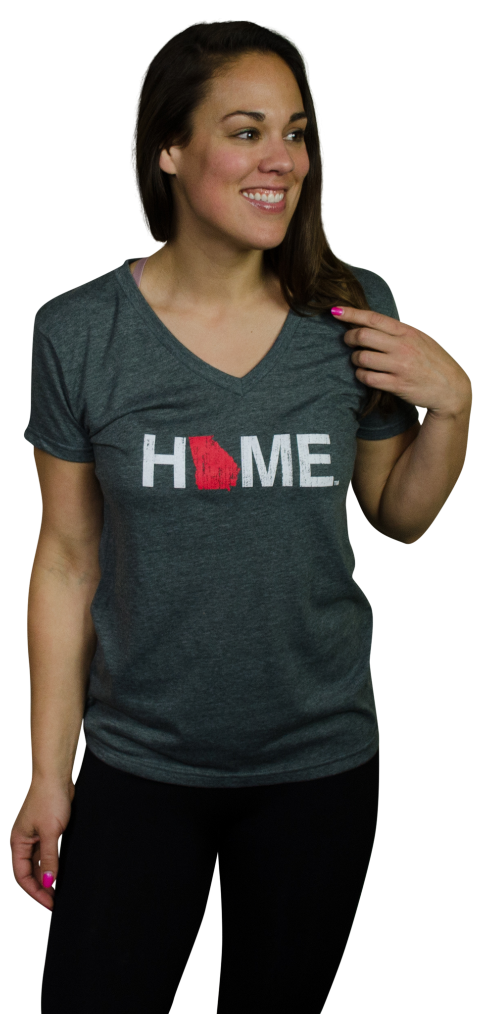 GEORGIA LADIES V-NECK | HOME | RED - My State Threads