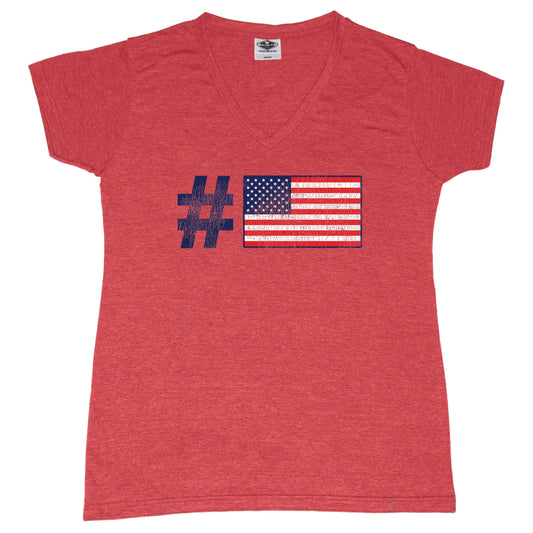 Hashtag American Flag - Ladies' Tee