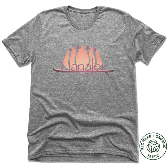 HANALEI SUP YOGA | UNISEX GRAY Recycled Tri-Blend | COLOR LOGO