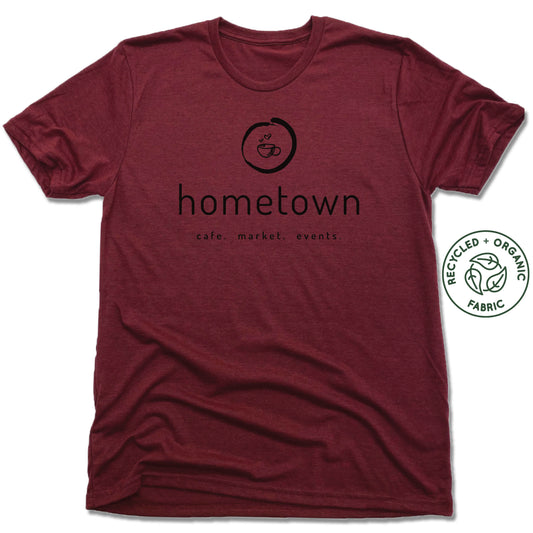HOMETOWN CAFE | UNISEX VINO RED Recycled Tri-Blend | LOGO