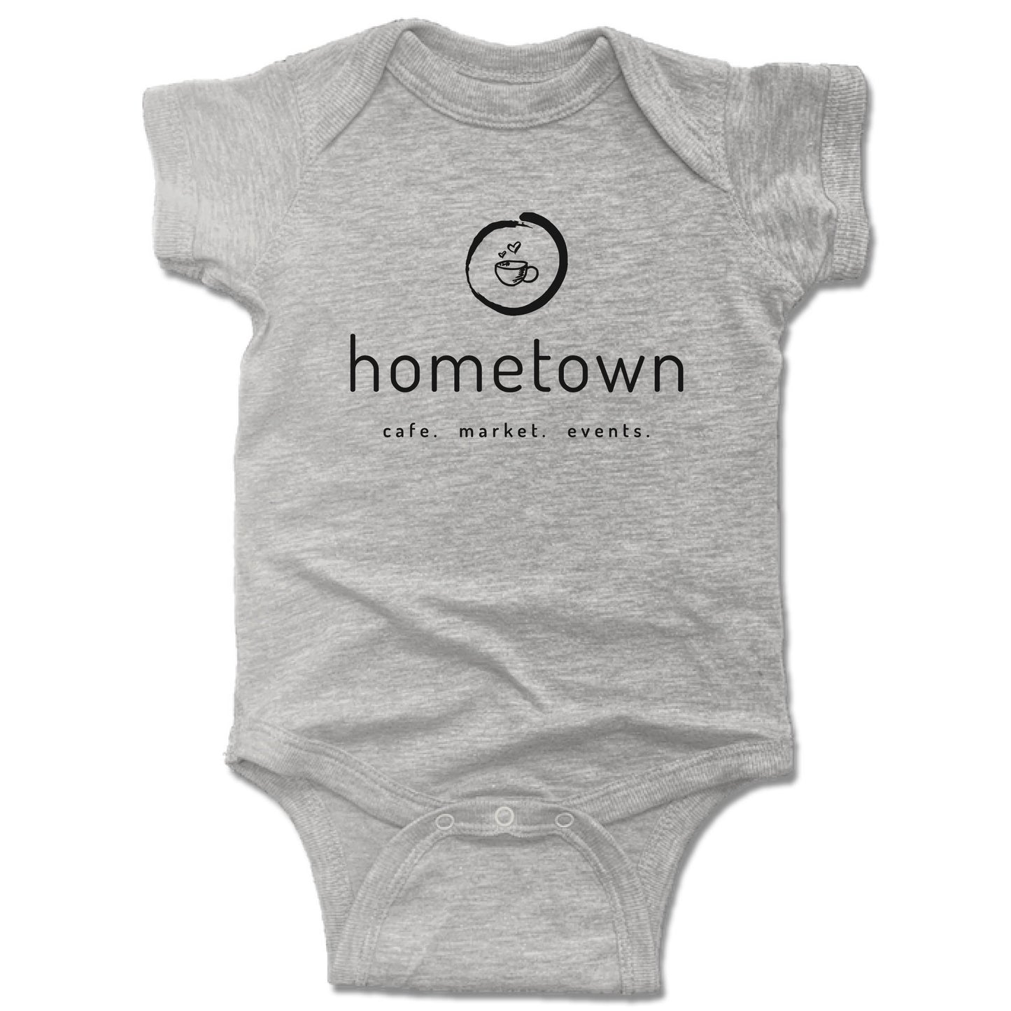 HOMETOWN CAFE | GRAY ONESIE | LOGO