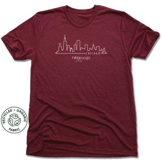 Hilltop Yoga | UNISEX VINO RED Recycled Tri-Blend | Chicago
