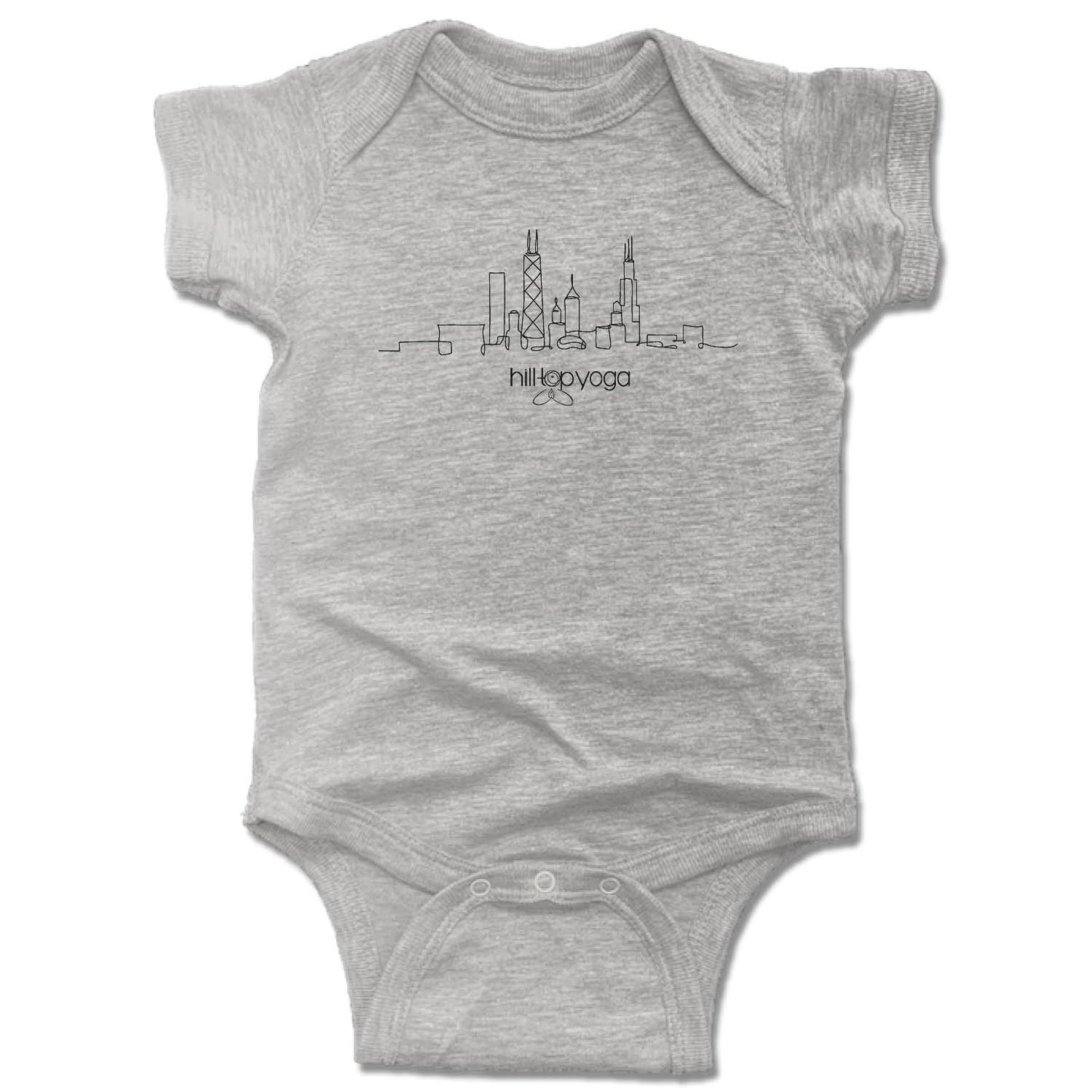 HILLTOP YOGA | GRAY ONESIE | BLACK LOGO