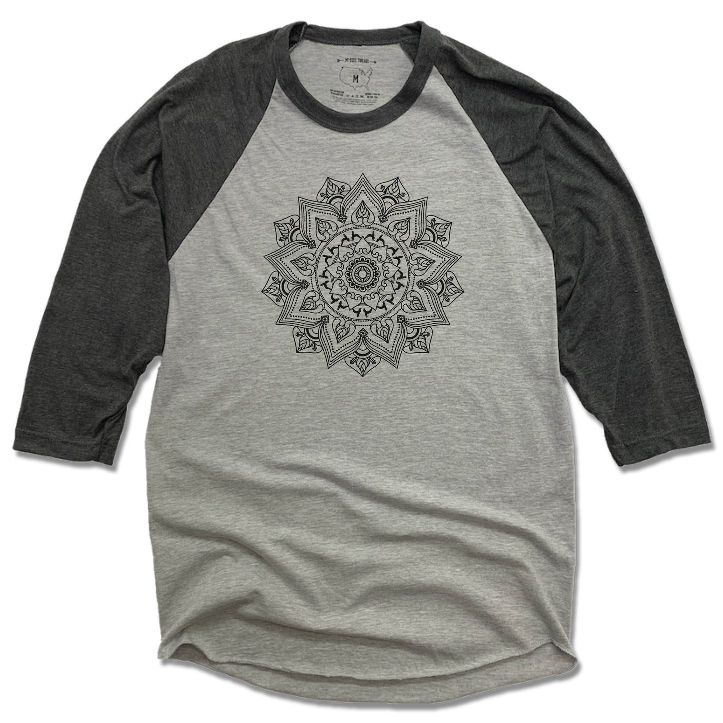 HUMBLED WARRIORS YOGA | GRAY 3/4 SLEEVE | BLACK LOGO