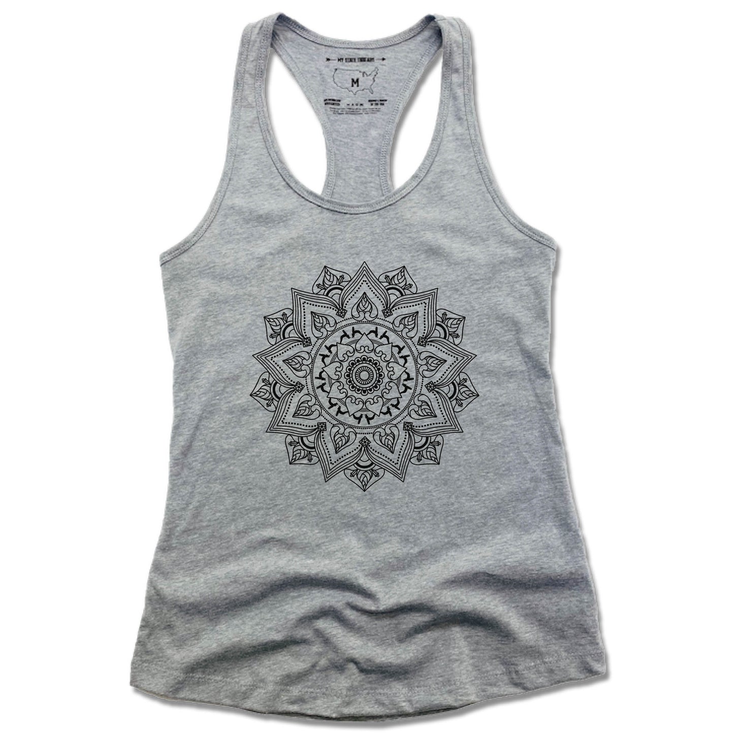 HUMBLED WARRIORS YOGA | LADIES GRAY TANK | BLACK LOGO