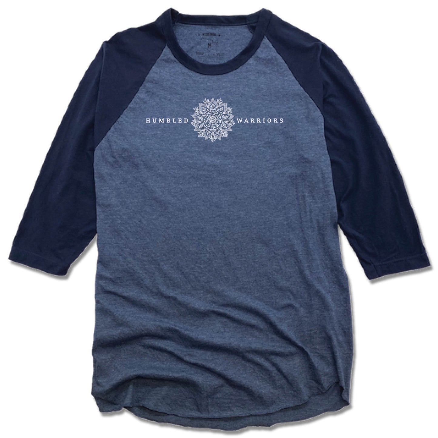 HUMBLED WARRIORS YOGA | DENIM/NAVY 3/4 SLEEVE | MONOGRAM WHITE