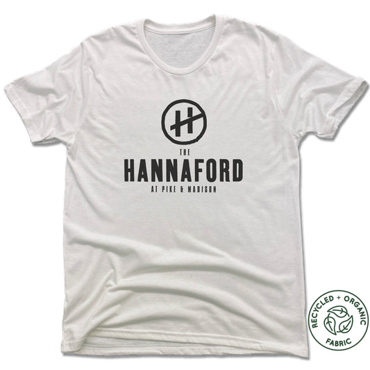 HANNAFORD | UNISEX WHITE Recycled Tri-Blend | BLACK LOGO