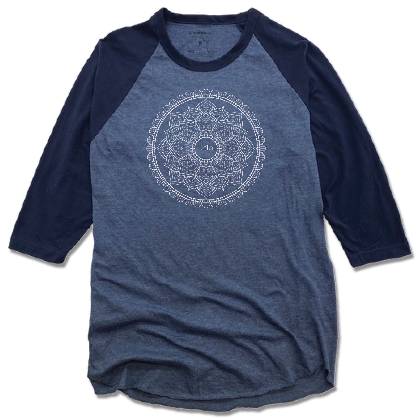 I AM YOGA PITTSBURGH | DENIM/NAVY 3/4 SLEEVE | MONOGRAM WHITE