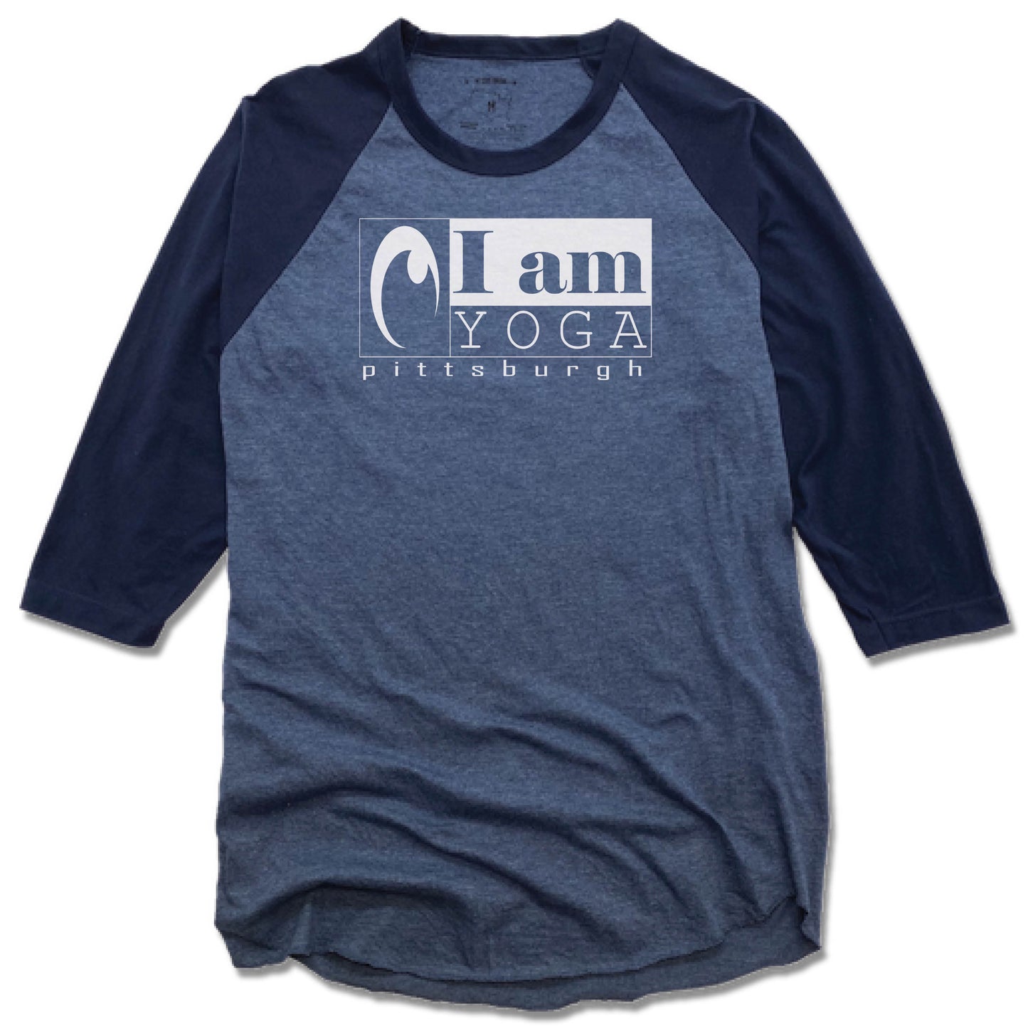 I AM YOGA PITTSBURGH | DENIM/NAVY 3/4 SLEEVE | WHITE LOGO