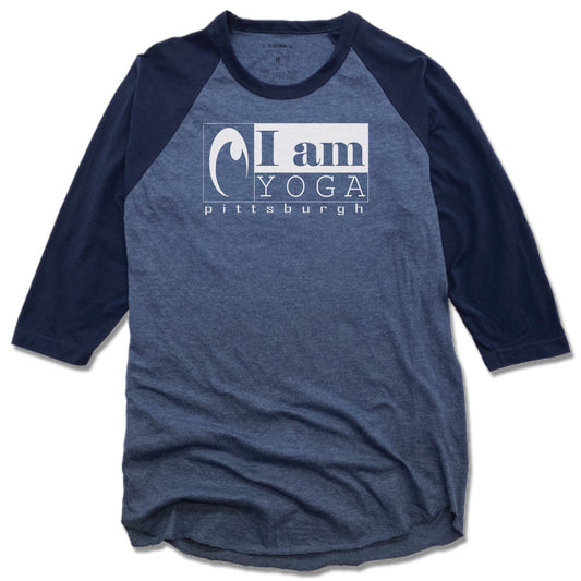 I AM YOGA PITTSBURGH | DENIM/NAVY 3/4 SLEEVE | WHITE LOGO