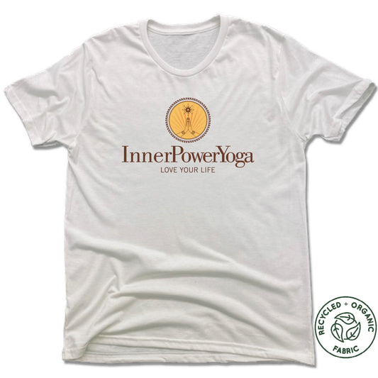 INNER POWER YOGA STUDIO | UNISEX WHITE Recycled Tri-Blend | COLOR LOGO