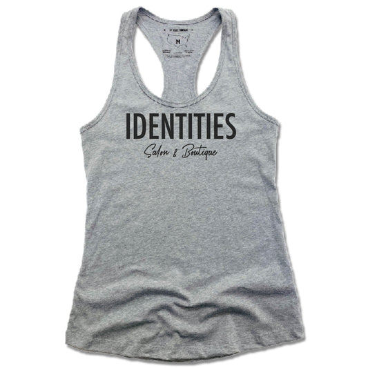 IDENTITIES SALON & BOUTIQUE | LADIES GRAY TANK | LOGO