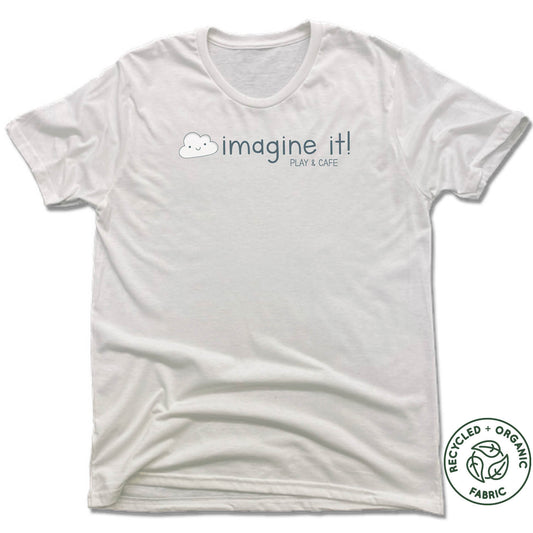IMAGINE IT! PLAY & CAFE | UNISEX WHITE Recycled Tri-Blend | LOGO