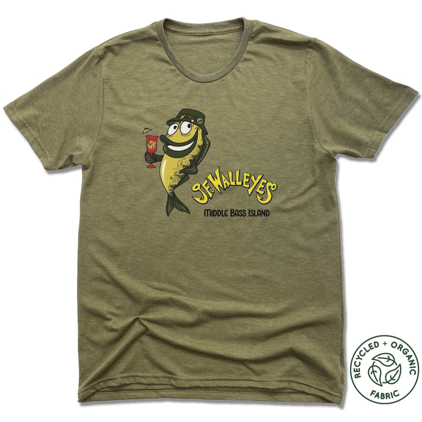 JF WALLEY'S | UNISEX OLIVE Recycled Tri-Blend | DESIGN