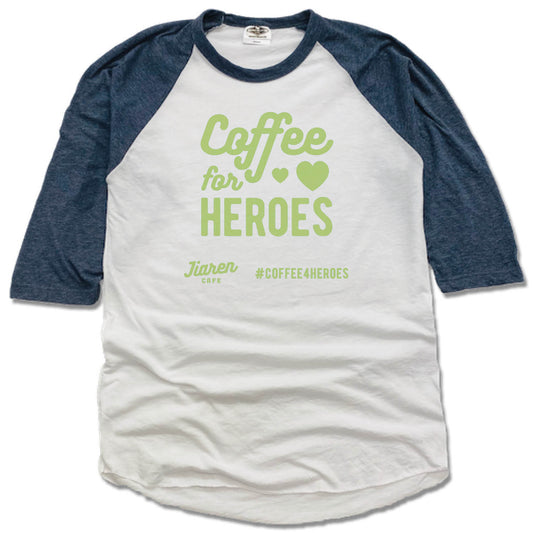 JIAREN CAFE | NAVY 3/4 SLEEVE | COFFEE FOR HEROES