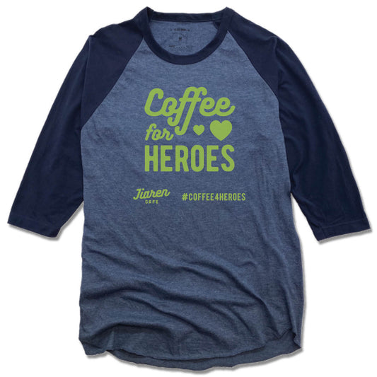 JIAREN CAFE | DENIM/NAVY 3/4 SLEEVE | COFFEE FOR HEROES