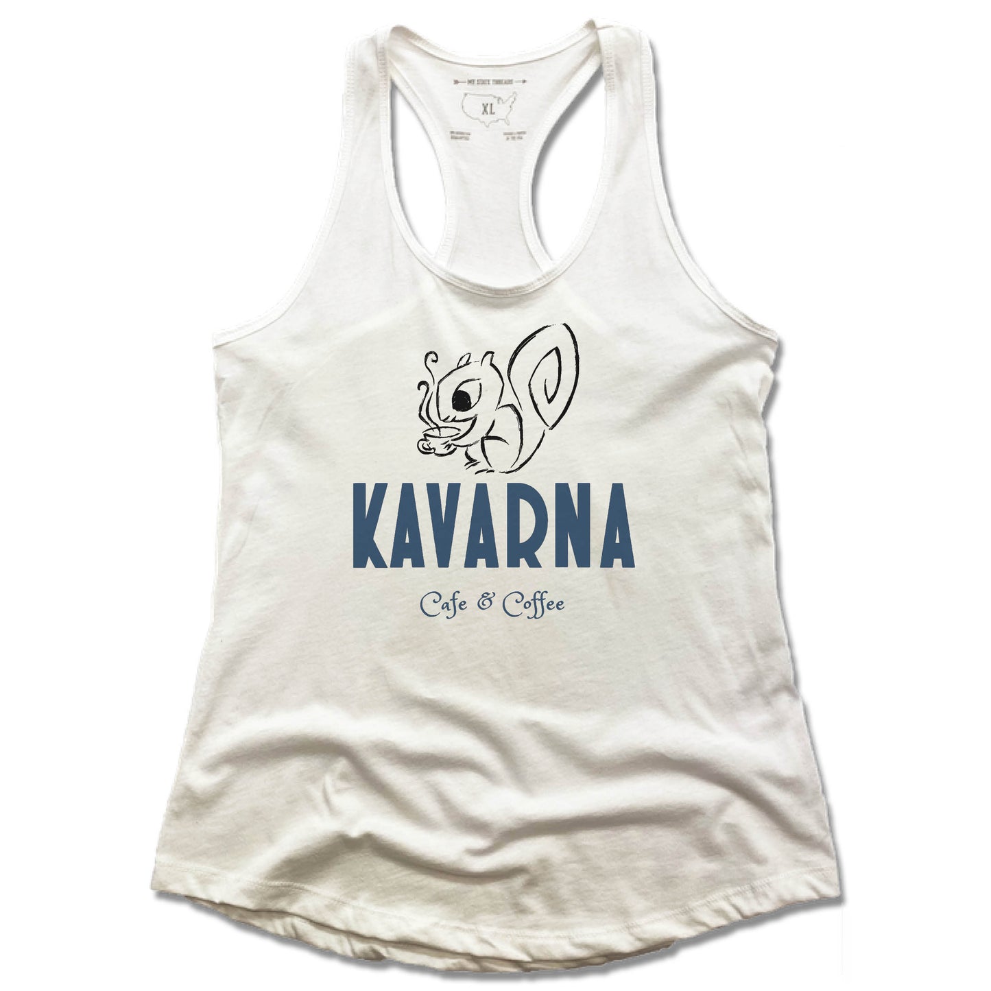 KAVARNA | LADIES WHITE TANK | SQUIRREL