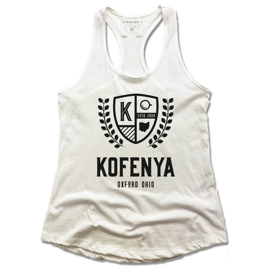 KOFENYA COFFEE | LADIES WHITE TANK | CREST