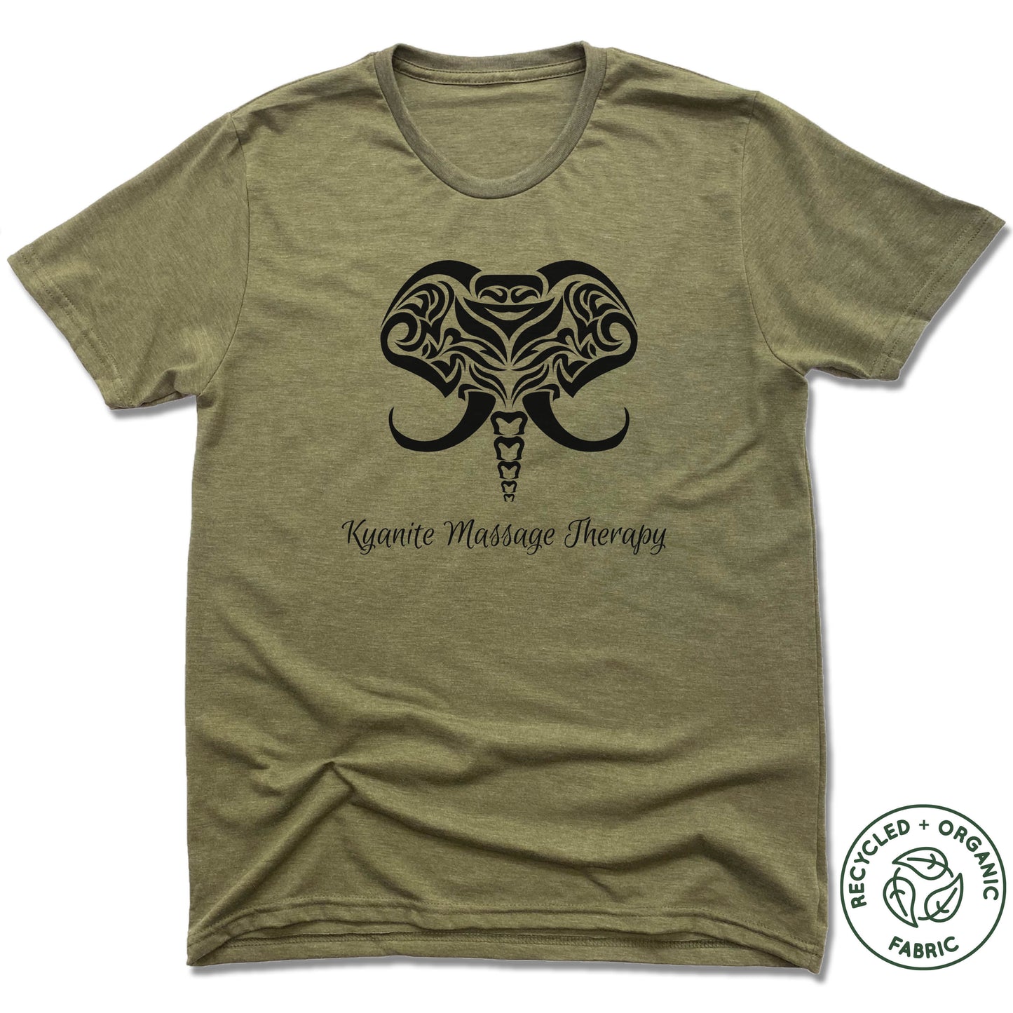 KYANITE MASSAGE THERAPY | UNISEX OLIVE Recycled Tri-Blend | ELEPHANT