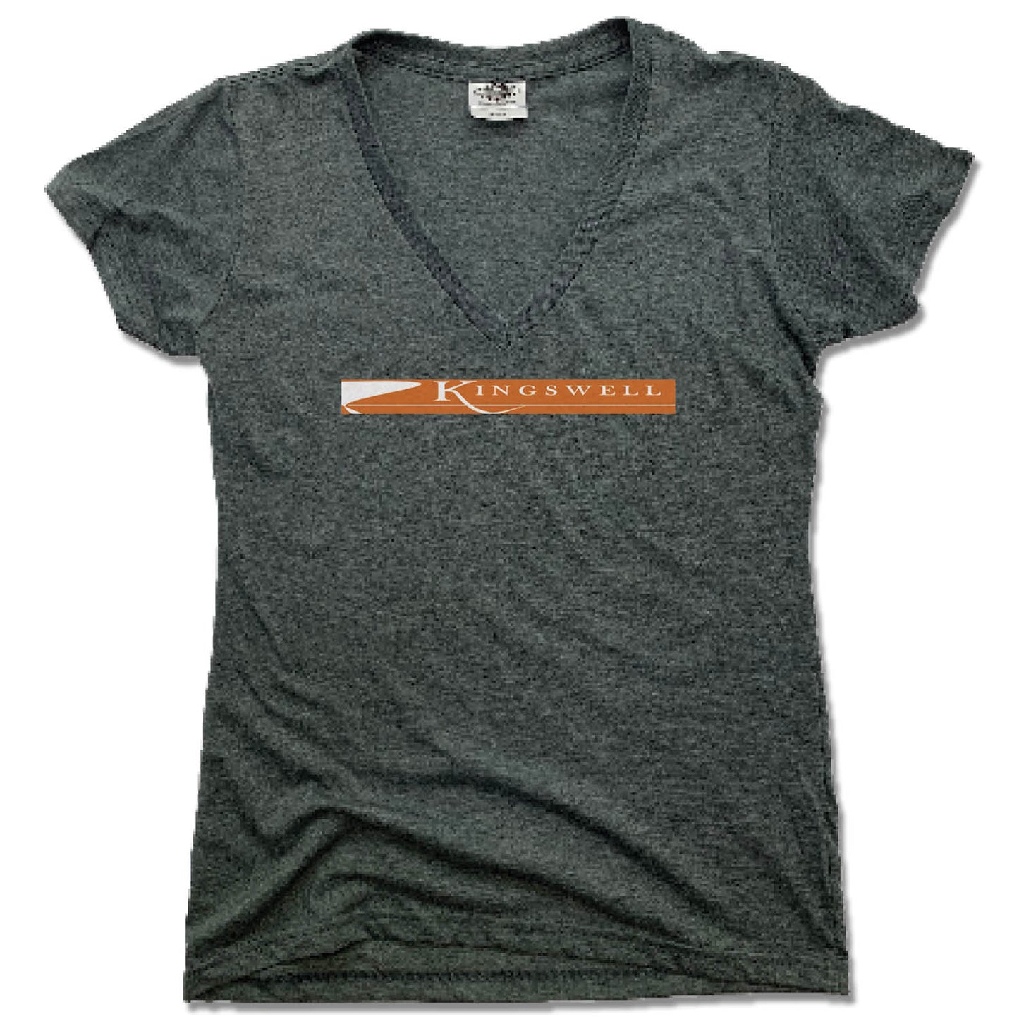 KINGSWELL | LADIES V-NECK | ORANGE LOGO