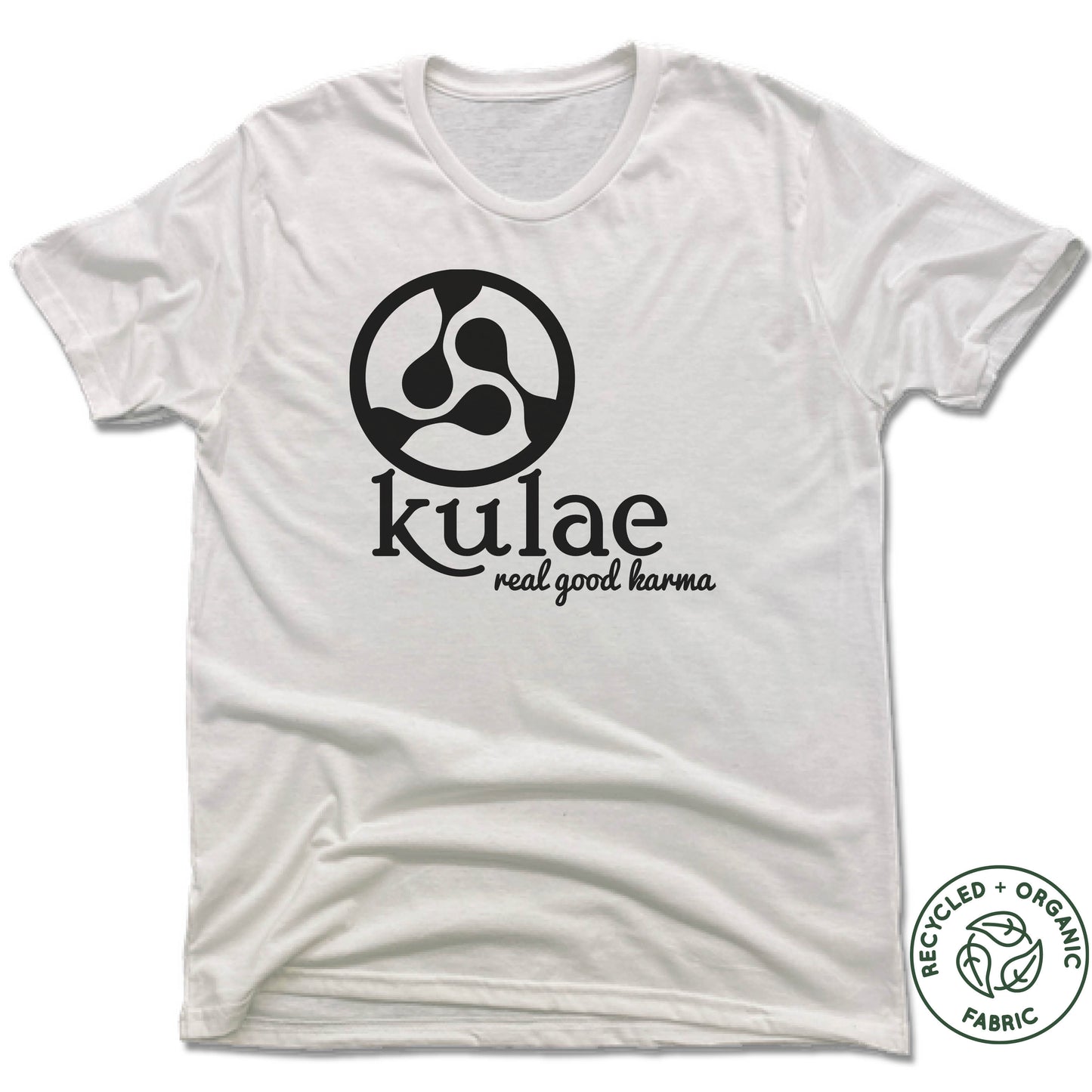 KULAE YOGA | UNISEX WHITE Recycled Tri-Blend | BLACK LOGO