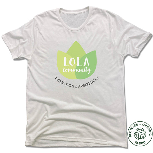 LIL OMM YOGA | UNISEX WHITE Recycled Tri-Blend | COLOR LOGO