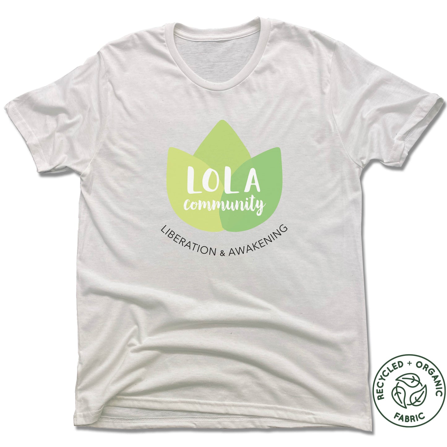 LIL OMM YOGA | UNISEX WHITE Recycled Tri-Blend | COLOR LOGO