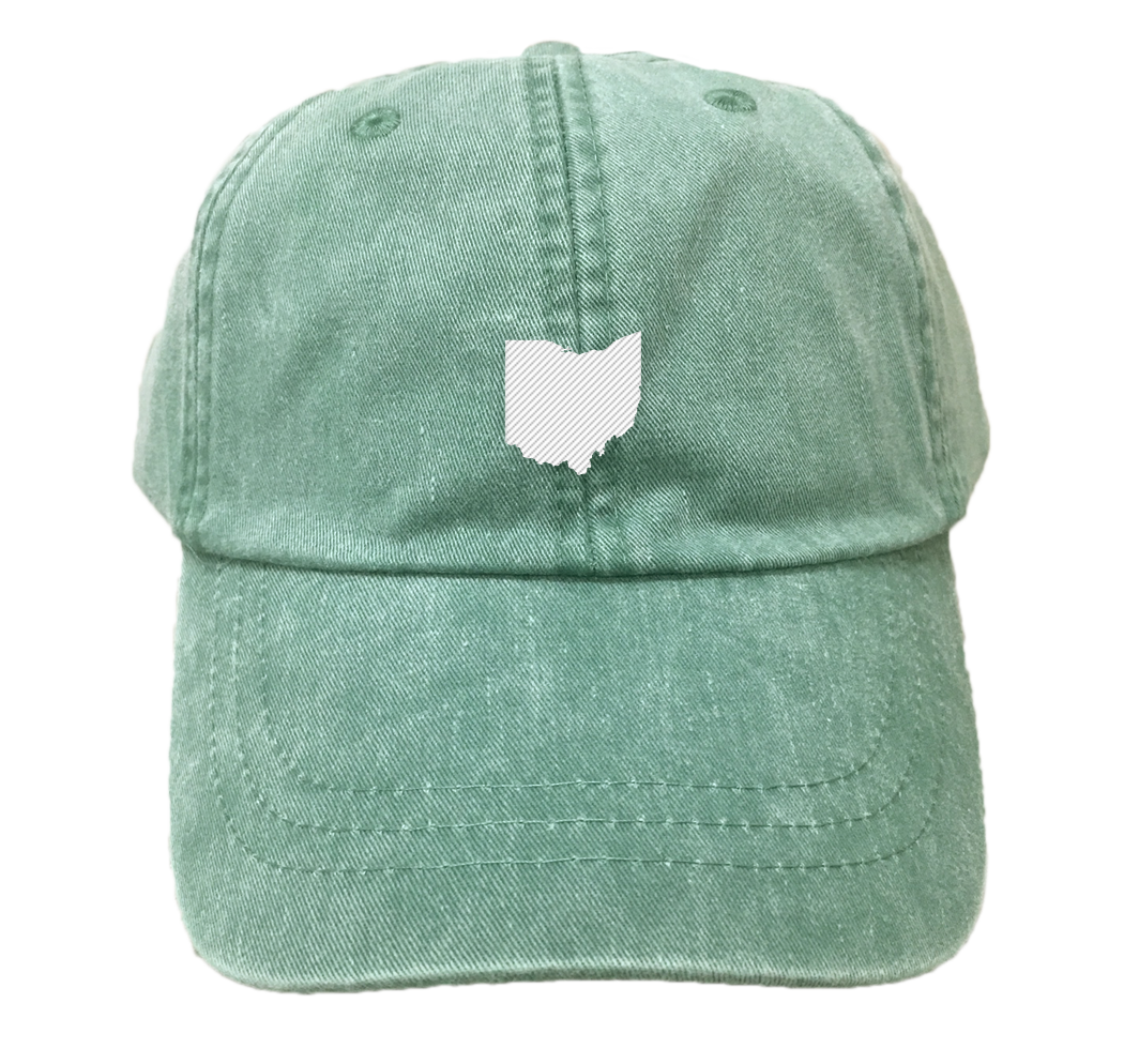 OHIO Vintage Green HAT | State Only | White