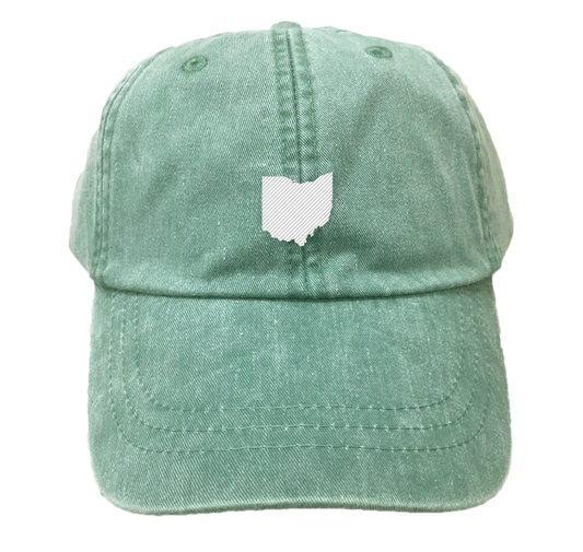 OHIO Vintage Green HAT | State Only | White