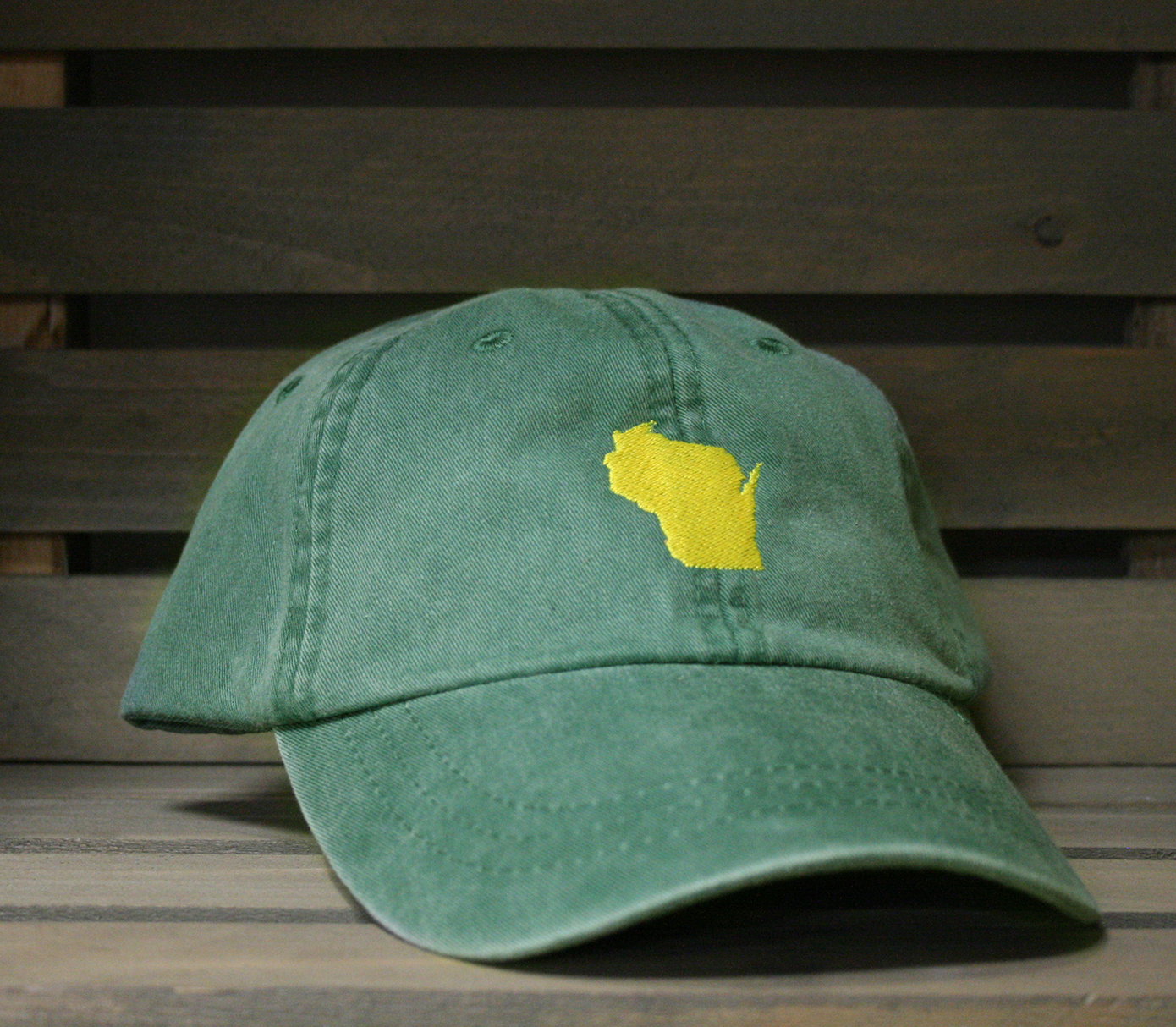 Wisconsin Vintage Green HAT | State Only | Yellow