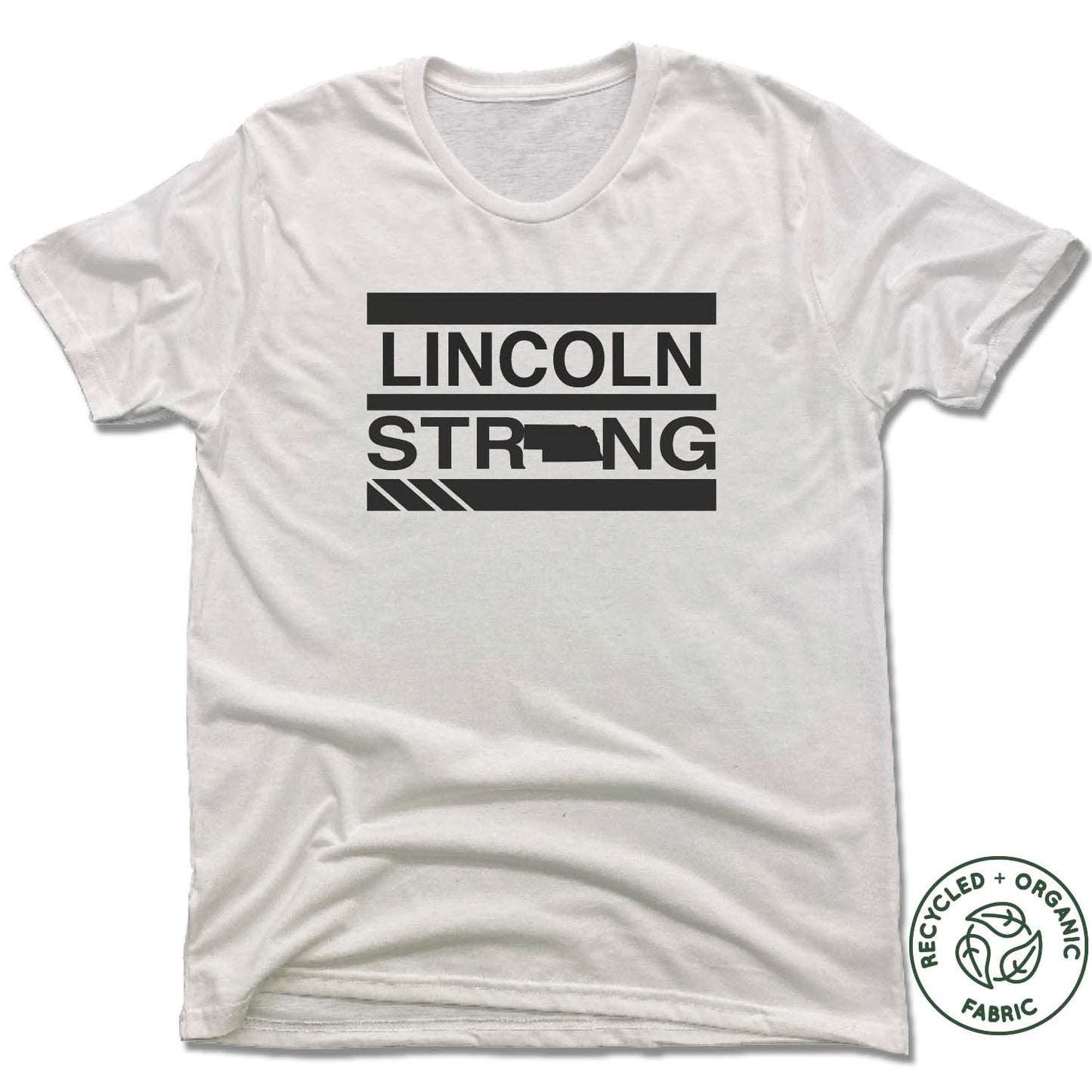 KD DESIGNS | UNISEX WHITE Recycled Tri-Blend | LINCOLN STRONG