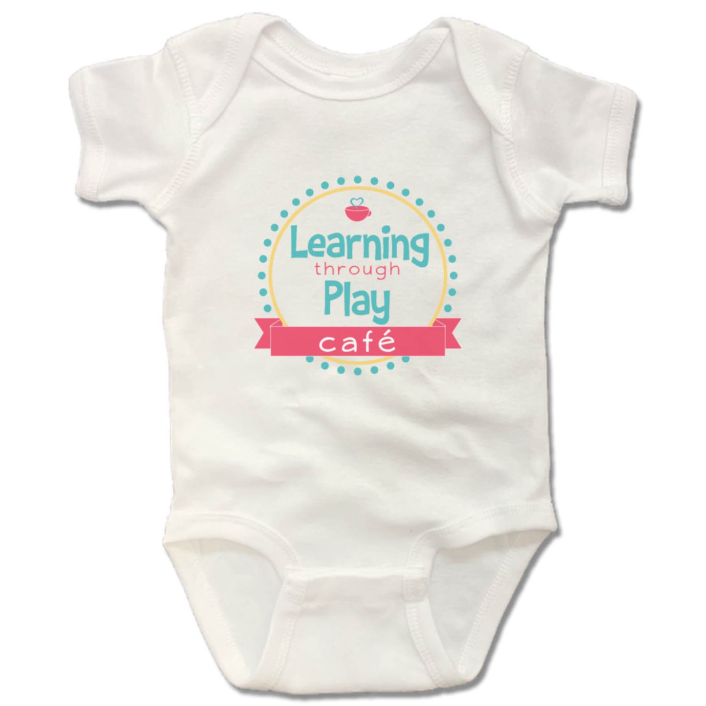 LEARNING THROUGH PLAY | WHITE ONESIE | LOGO