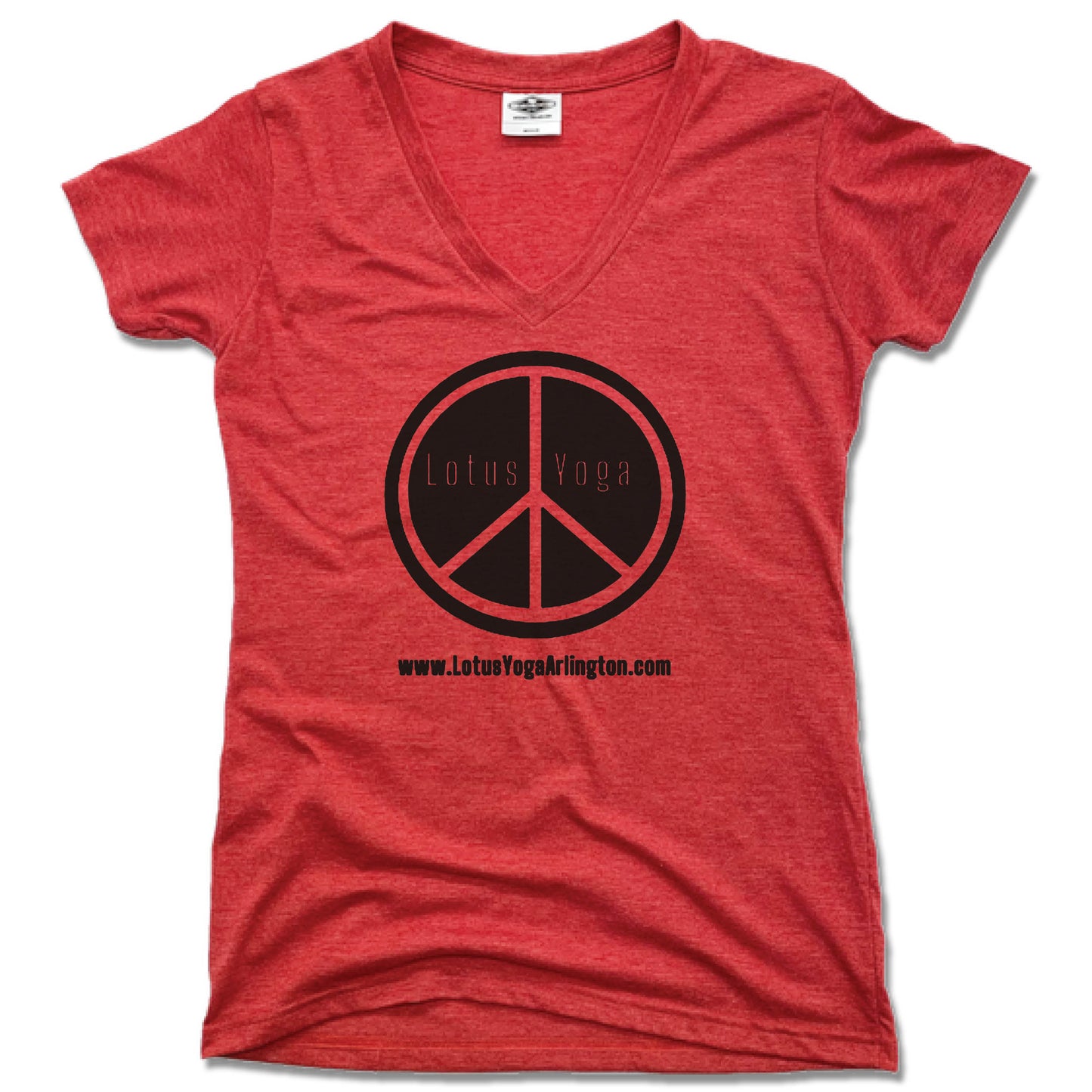 LOTUS YOGA STUDIO | LADIES RED V-NECK | LOGO