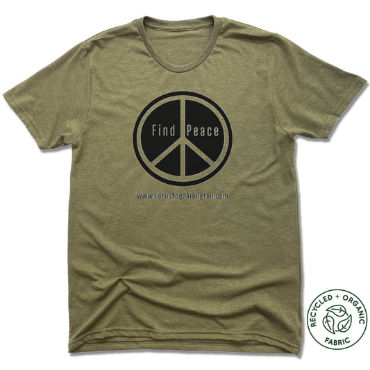 LOTUS YOGA STUDIO | UNISEX OLIVE Recycled Tri-Blend | FIND PEACE