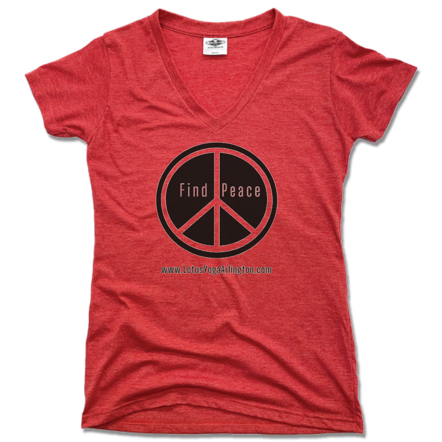 LOTUS YOGA STUDIO | LADIES RED V-NECK | FIND PEACE