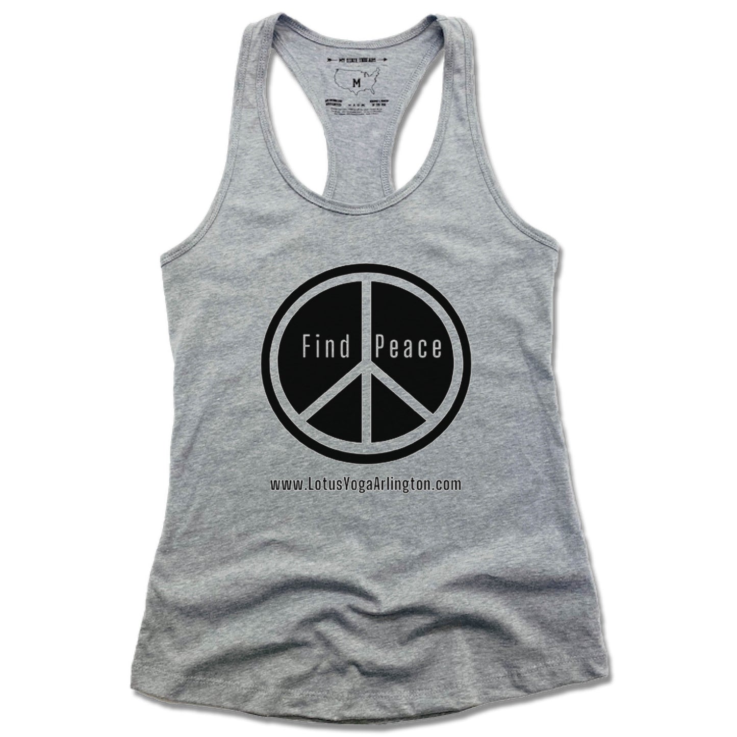 LOTUS YOGA STUDIO | LADIES GRAY TANK | FIND PEACE