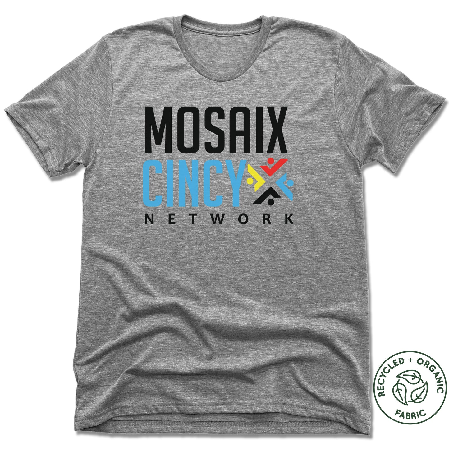 MOSAIX CINCY NETWORK | UNISEX GRAY Recycled Tri-Blend | COLOR LOGO