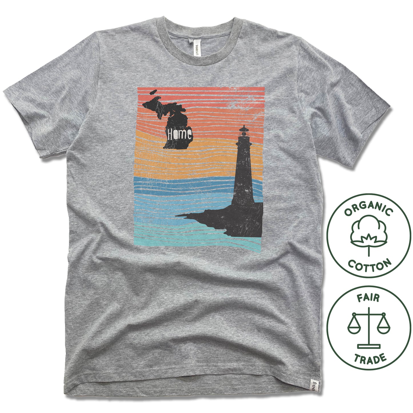 MICHIGAN | FREESET UNISEX TEE | HOME LINE ART