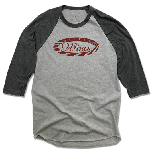 MARKET WINES | GRAY 3/4 SLEEVE | LOGO