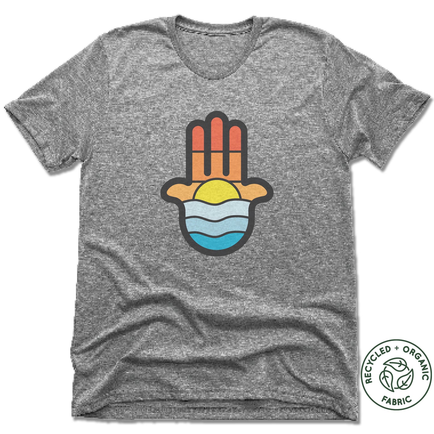 Muskegon Yoga | UNISEX GRAY Recycled Tri-Blend | Water Sun Sky