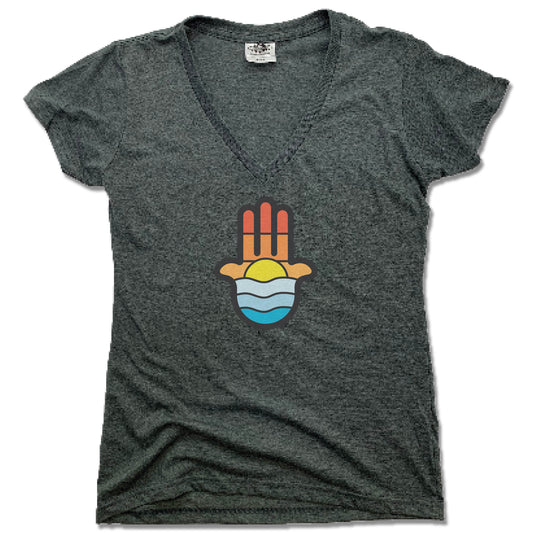 Muskegon Yoga | LADIES V-NECK | Water Sun Sky