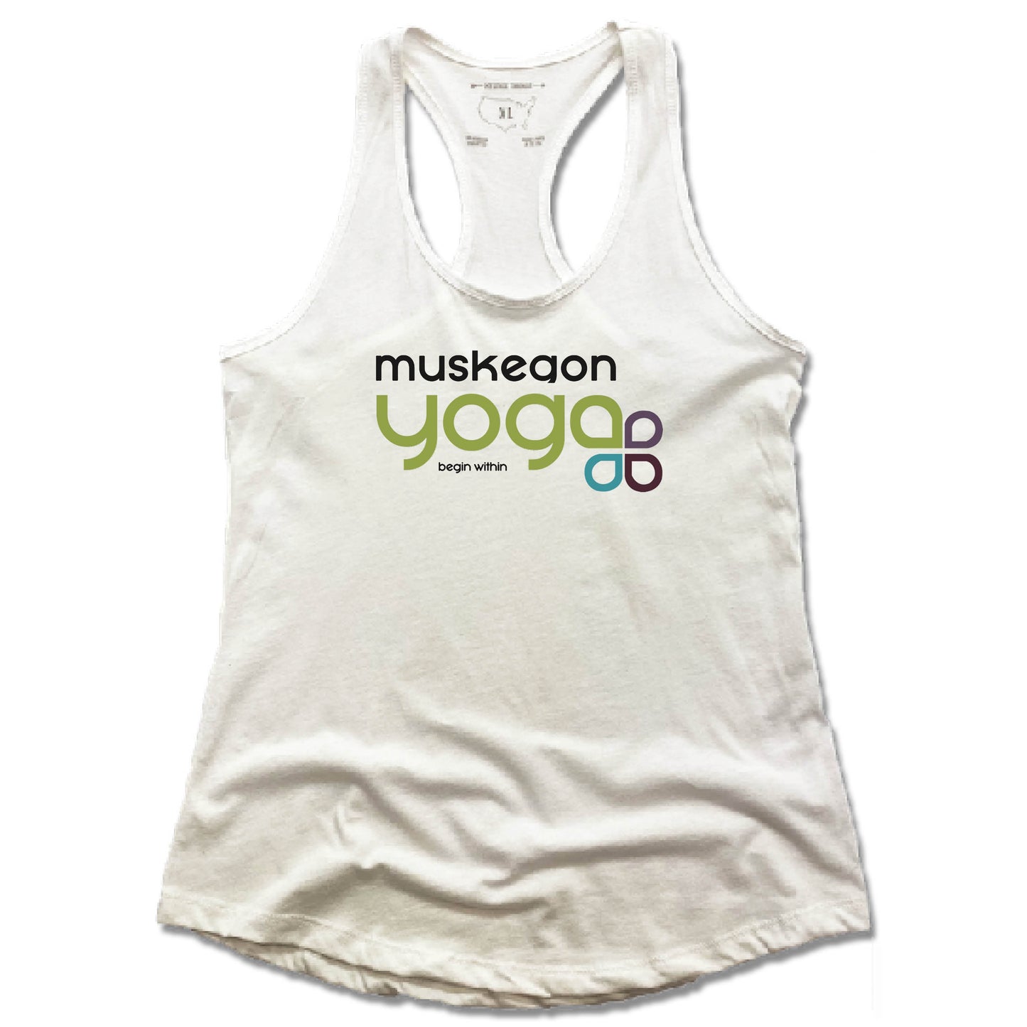 Muskegon Yoga | LADIES WHITE TANK | Begin Within